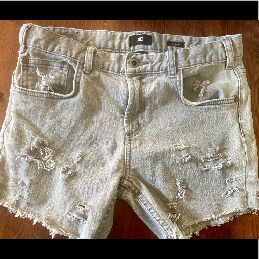 DC Light Grey Distressed Jean Shorts Sz 29